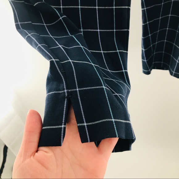 NWT J. Jill Essential Cotton Stretch Navy Plaid - Picture 4 of 10